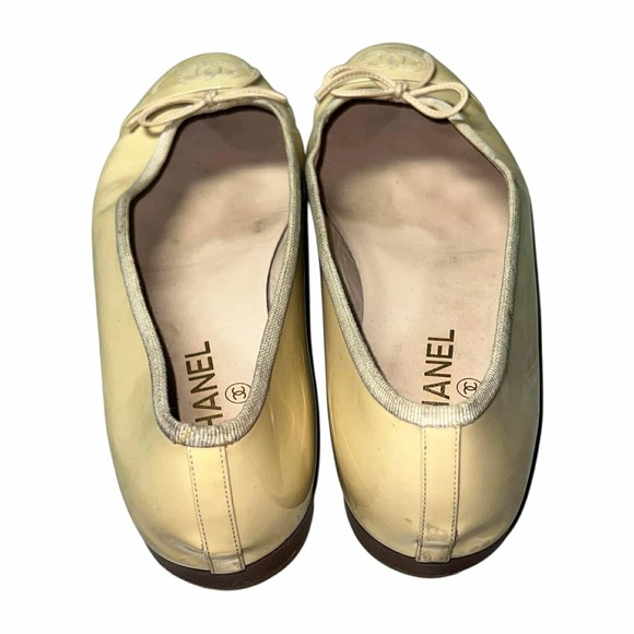 Chanel Patent Leather Bow CC Logo Ballet Ballerina Flats Slip On Shoes Size 42 - Picture 6 of 10